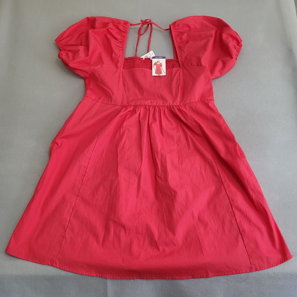 NWT Draper James Puff Sleeve Hibiscus Pockets Women's Size XXL 2XL‎